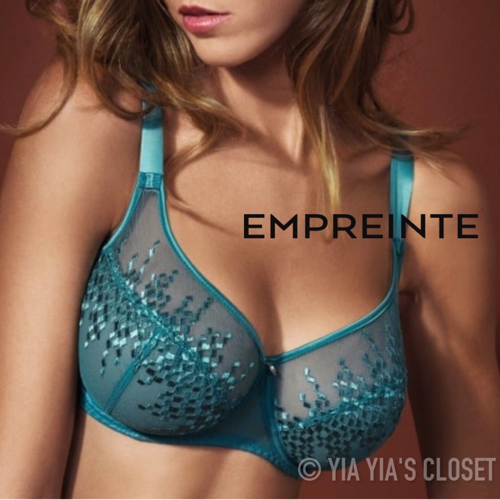Empreinte 42E Jane 08182 Balcony Side Support Bra in Bleu Polaire